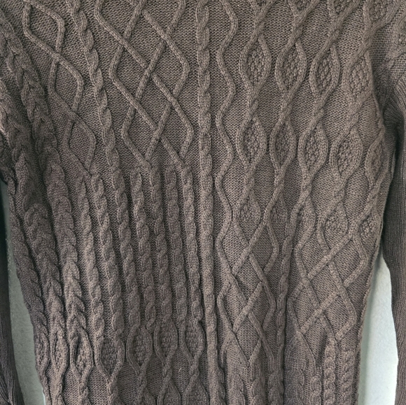 Chico's Cardigan Women SP Brown Long Sleeve Cable Knit Open Wool Cashmere - Picture 14 of 14